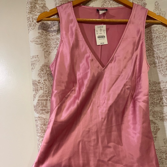 NWT Vintage Y2K J. Crew 100% Silk Cami Women’s size Small in Pink 2004 NEW OLD - Picture 3 of 8
